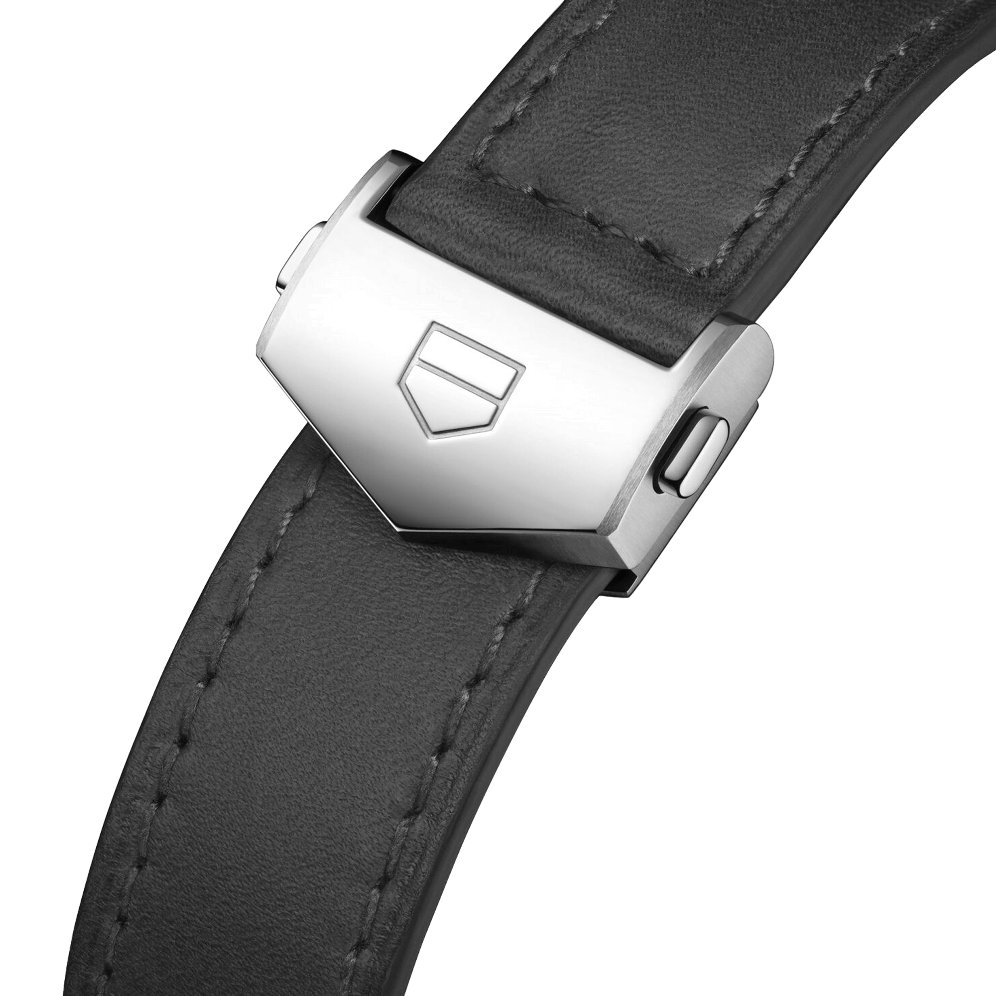 TAG Heuer Carrera Chronosprint x Porsche automatic watch silver dial black leather strap 42 mm CBS2011.FC6529