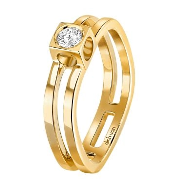 dinh van Le Cube Diamant ring in yellow gold and diamond