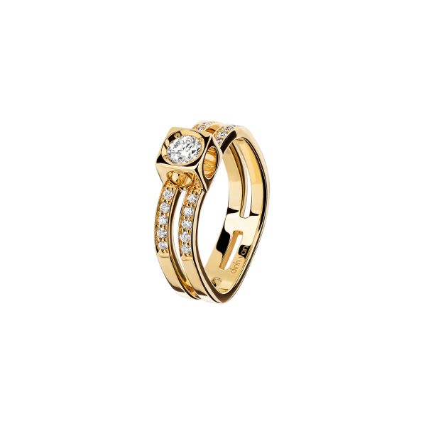 dinh van Le Cube Diamant ring in yellow gold and diamonds paved