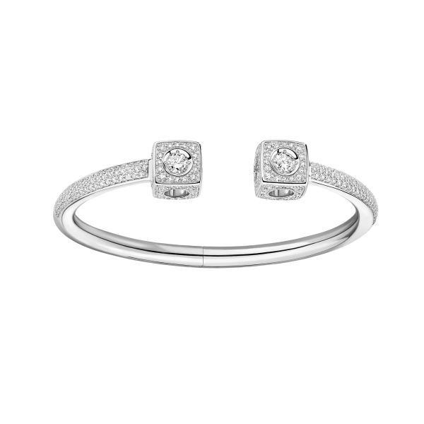 dinh van Le Cube Diamant XL bracelet in white gold and diamond paved