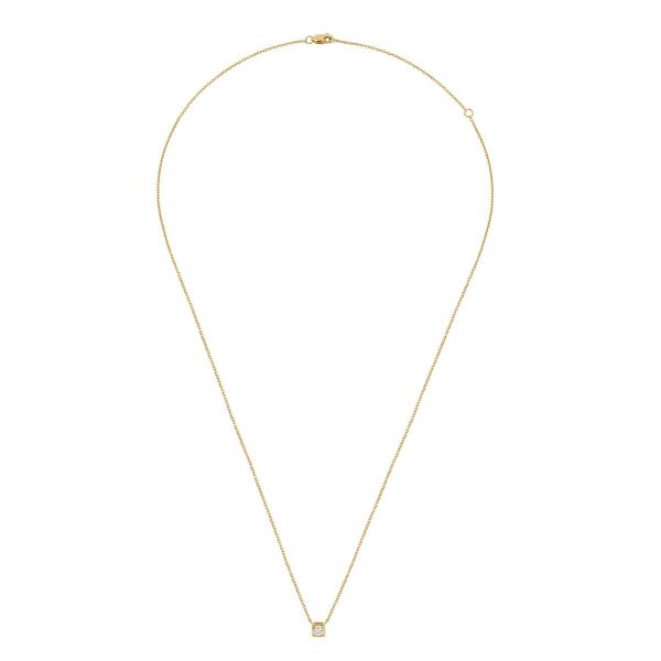 Collier dinh van Le Cube Diamant petit modèle en or jaune et diamant 608311