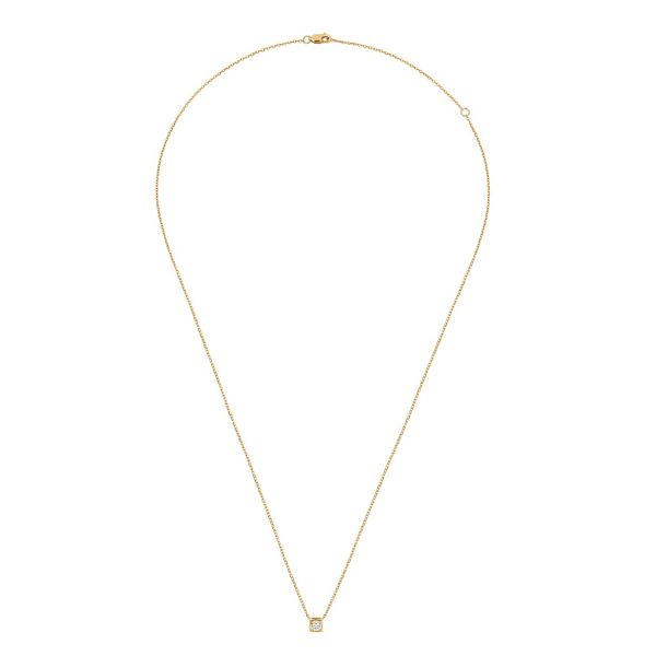 dinh van Le Cube Diamant small model necklace in yellow gold and diamond