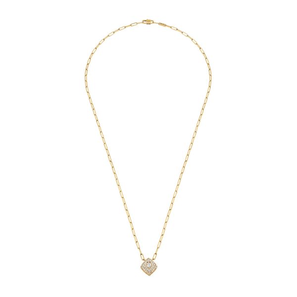 dinh van Le Cube Diamant XL necklace in yellow gold and diamonds paved