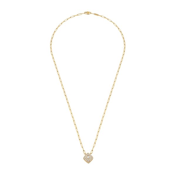 dinh van Le Cube Diamant XL necklace in yellow gold and diamonds paved