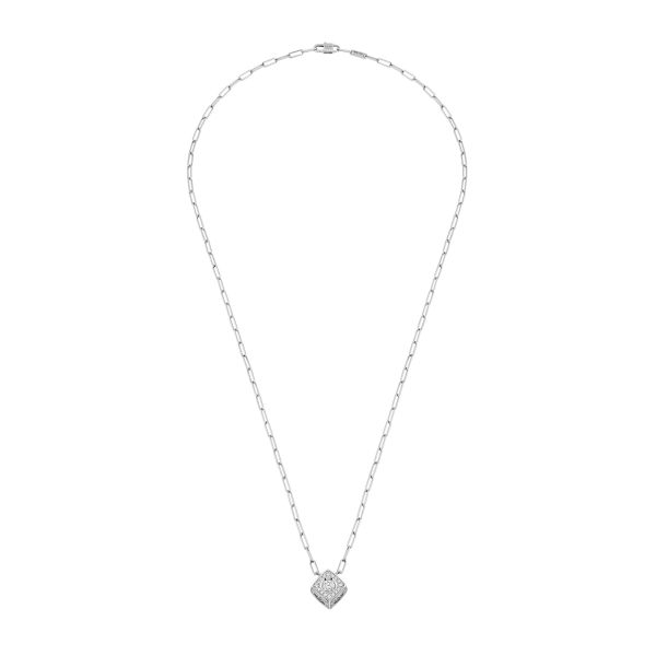 Collier dinh van Le Cube Diamant XL en or blanc et pavage diamants