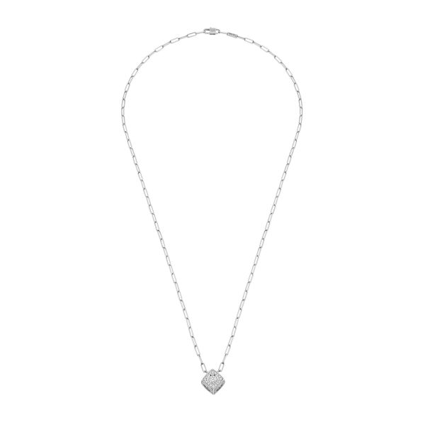 dinh van Le Cube Diamant XL necklace in white gold and diamonds paved