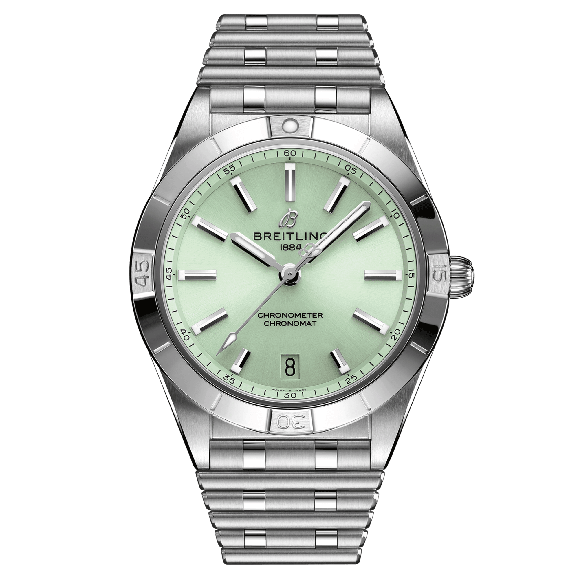 Montre Breitling Chronomat Lady Automatic cadran vert bracelet acier 36 mm A10380101L1A1 