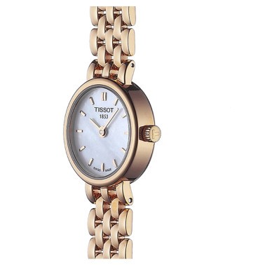 Montre Tissot T-Lady Lovely quartz cadran nacre bracelet acier PVD or rose 19,5 mm T058.009.33.111.00