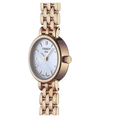 Montre Tissot T-Lady Lovely quartz cadran nacre bracelet acier PVD or rose 19,5 mm T058.009.33.111.00