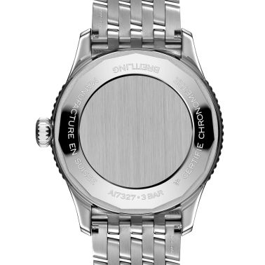 Breitling Navitimer automatic watch silver dial steel bracelet 36 mm A17327211G1A1