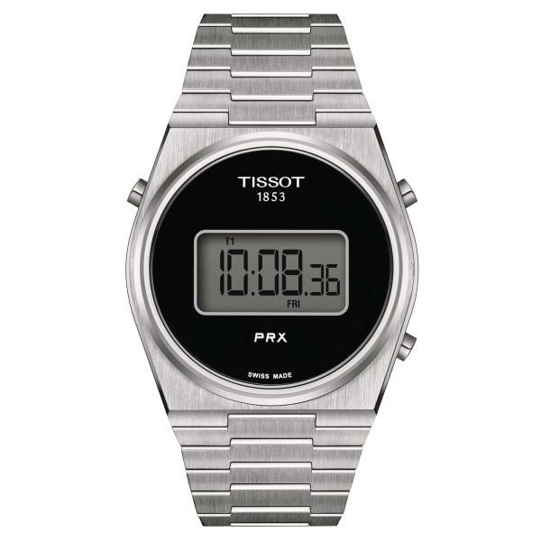 Tissot T-Classic PRX Digital quartz watch black dial steel bracelet 40 mm T137.463.11.050.00