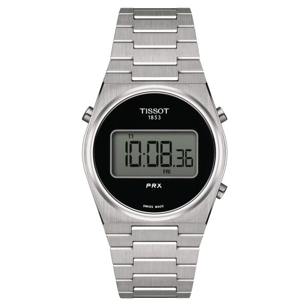 Tissot PRX Digital quartz watch black dial steel bracelet 35 mm