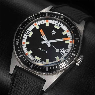 Lip Nautic 3 automatic black dial "tropic" rubber strap 39 mm