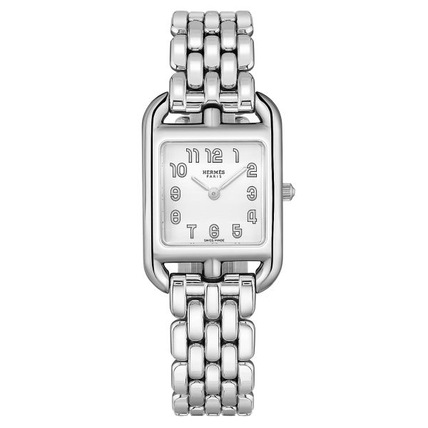 HERMÈS Cape Cod Petit Modèle quartz watch silver dial stainless steel bracelet 31 mm