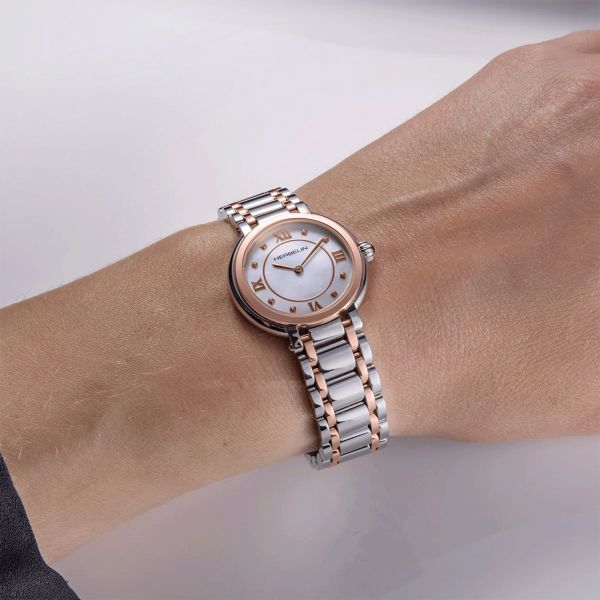 Herbelin Galet quartz mother-of-pearl dial numerals two-tone steel bracelet 28 mm Herbelin Galet quartz mother-of-pearl dial numerals two-tone steel bracelet 28 mm