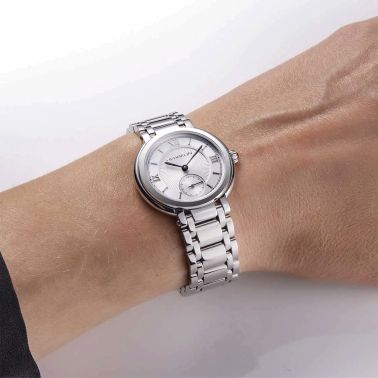Montre Herbelin Galet quartz cadran argenté bracelet acier 28 mm