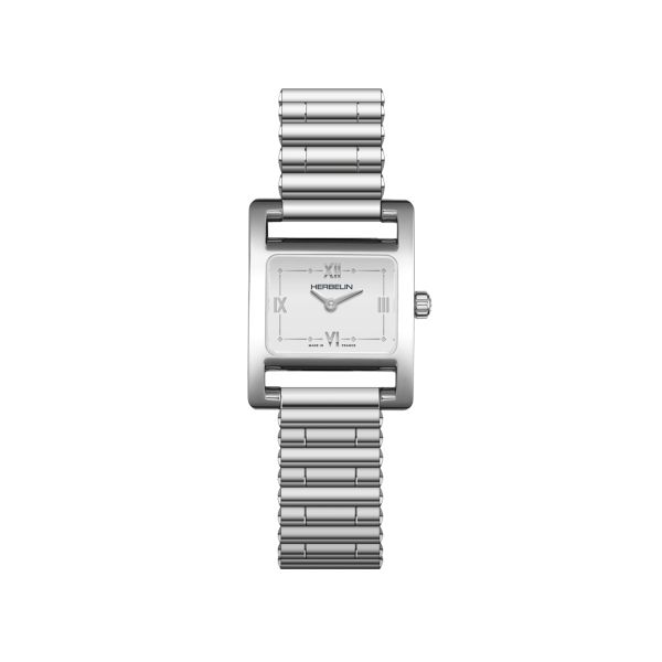 Herbelin V Avenue quartz white dial steel bracelet 23,4 x 19 mm