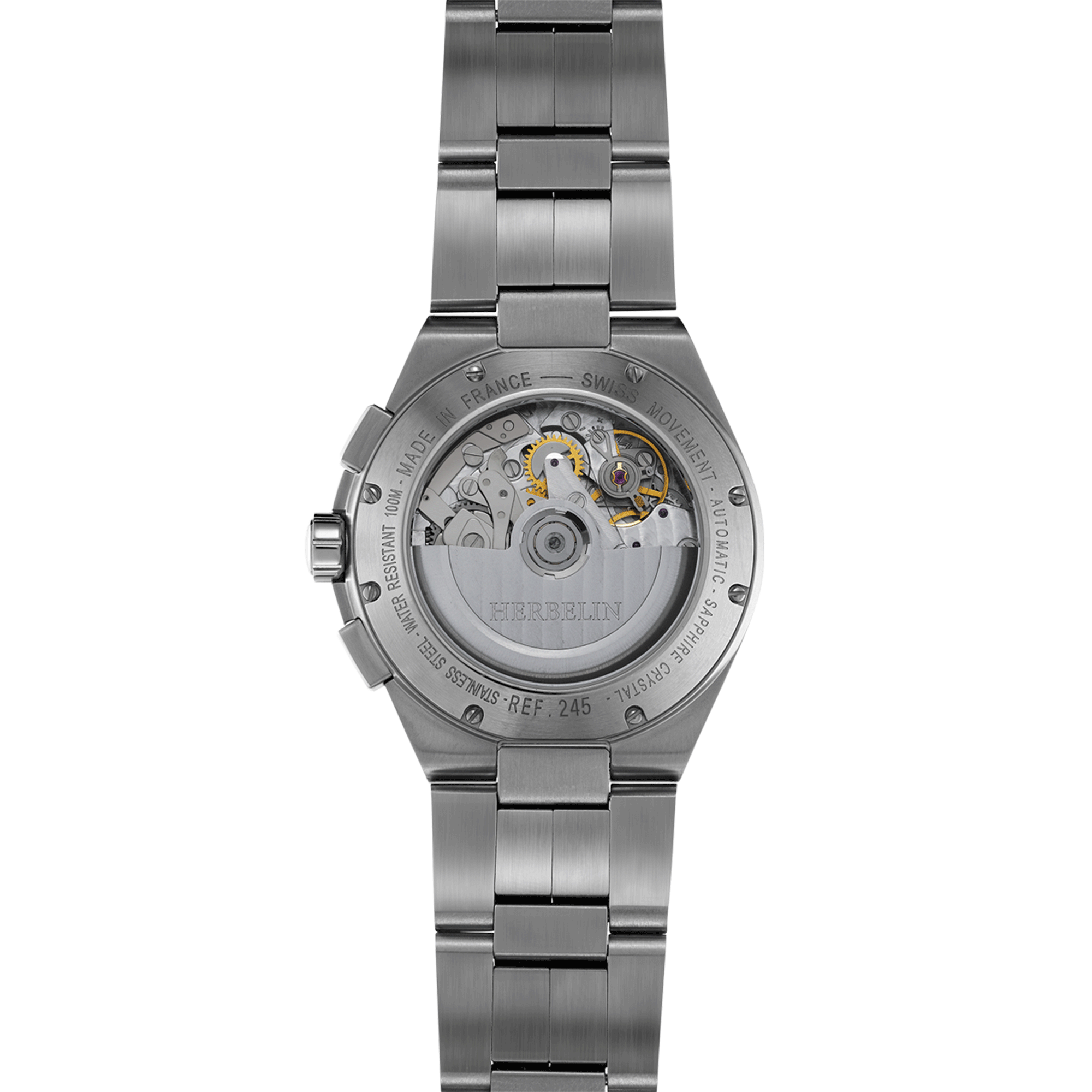 Herbelin Cap Camarat Chronograph Automatic green dial steel bracelet 42 mm