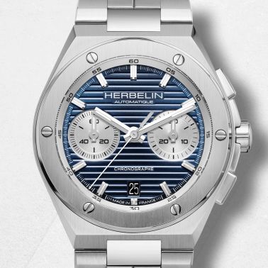 Herbelin Cap Camarat Chronograph Automatic blue dial steel bracelet 42 mm