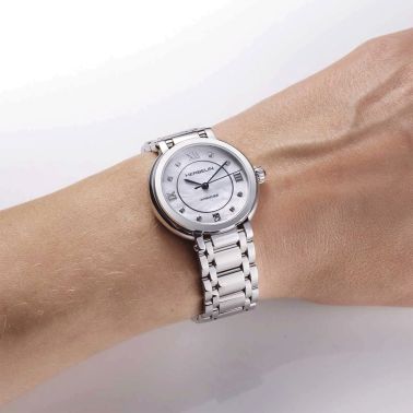 Montre Herbelin Galet Automatique cadran nacre bracelet acier 33,5 mm