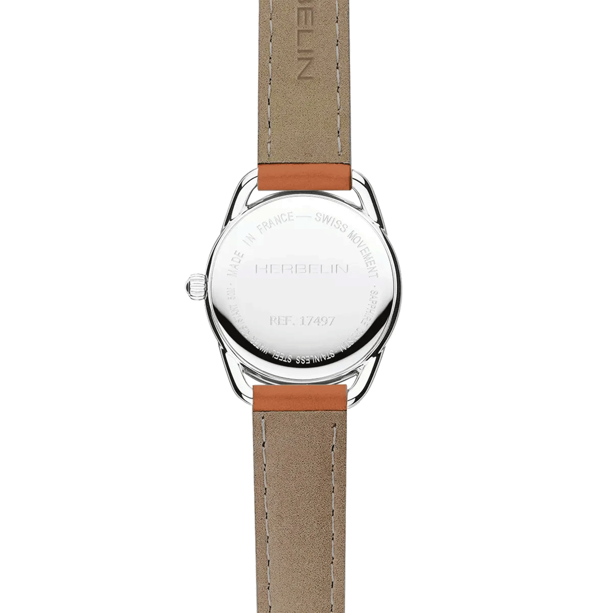 Herbelin Equinoxe quartz white dial leather strap 28 mm