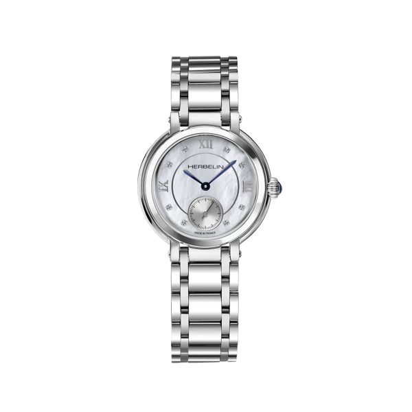 Herbelin Galet quartz mother-of-peral dial steel bracelet 30 mm