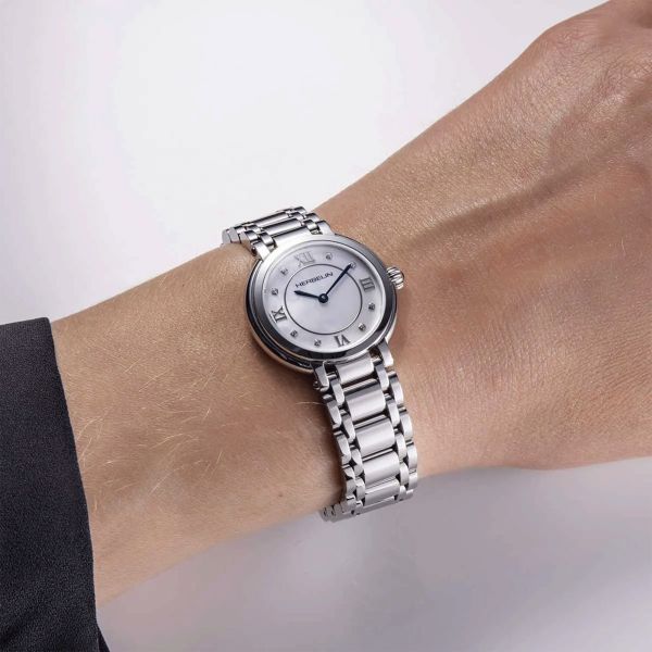 Montre Herbelin Galet quartz cadran nacre bracelet acier 28 mm