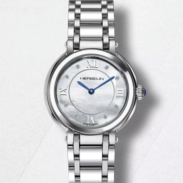 Montre Herbelin Galet quartz cadran nacre bracelet acier 28 mm