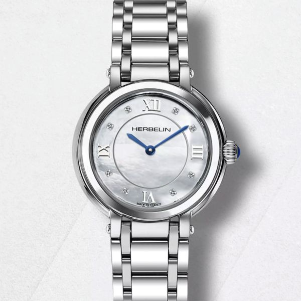Montre Herbelin Galet quartz cadran nacre bracelet acier 28 mm
