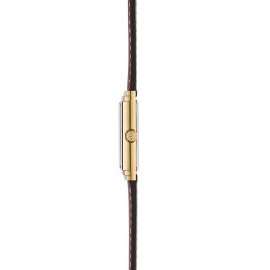 Montre Herbelin Art Déco quartz cadran argenté bracelet cuir 29,5 x 22 mm