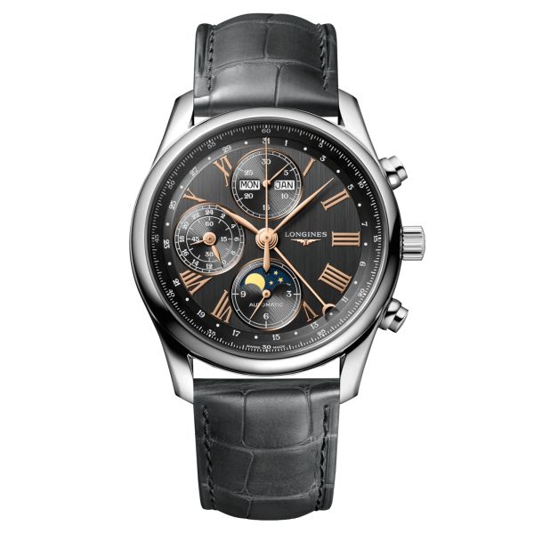 Montre Longines Master Collection automatique cadran anthracite bracelet cuir anthracite 40 mm L2.673.4.61.2