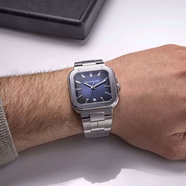 Herbelin Cap Camarat quartz blue dial steel bracelet 39 x 39 mm