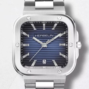 Herbelin Cap Camarat quartz blue dial steel bracelet 39 x 39 mm
