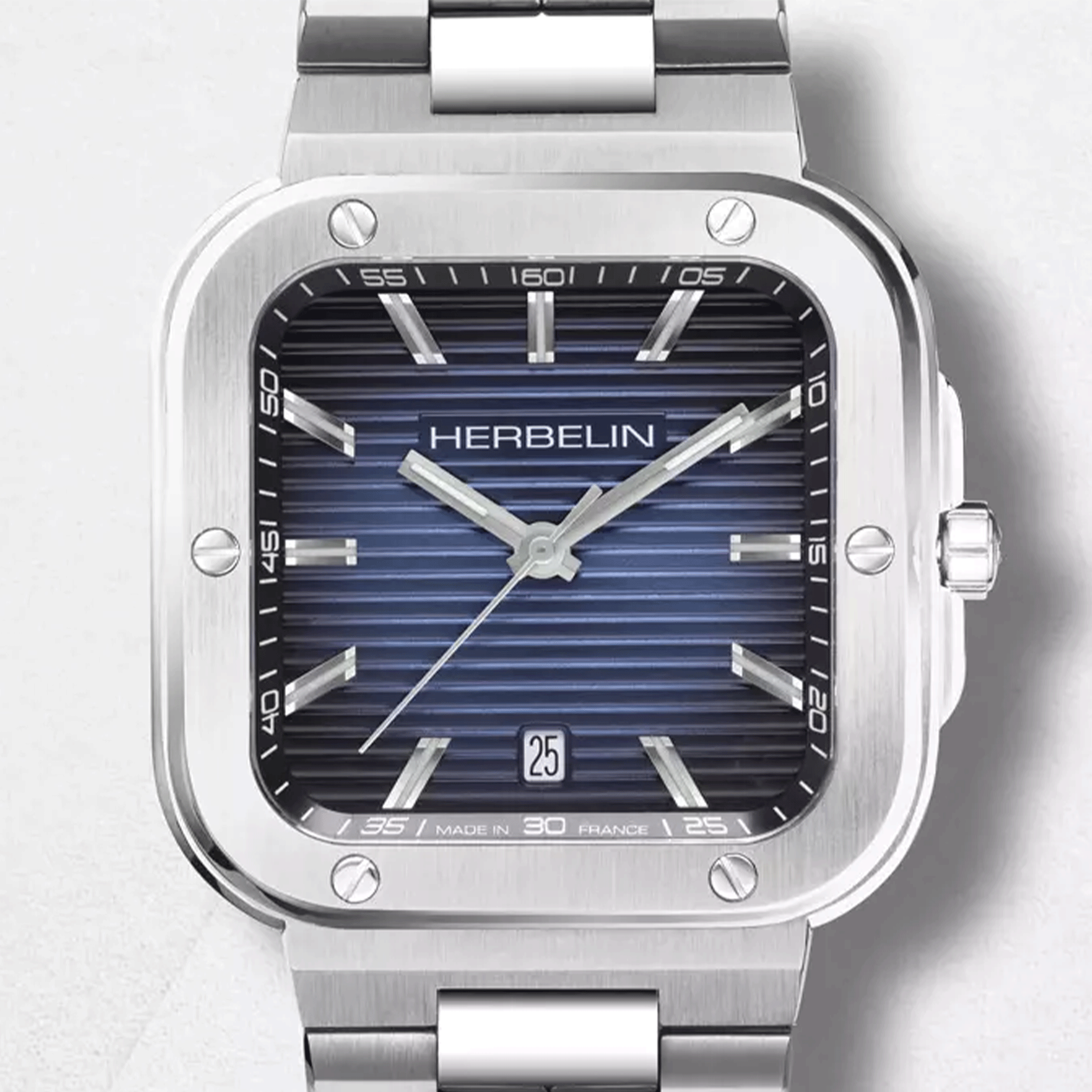 Herbelin Cap Camarat quartz blue dial steel bracelet 39 x 39 mm