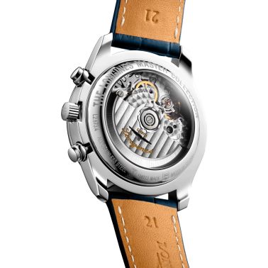 Longines Master Collection automatic watch silver dial blue leather strap 40 mm L2.673.4.71.2