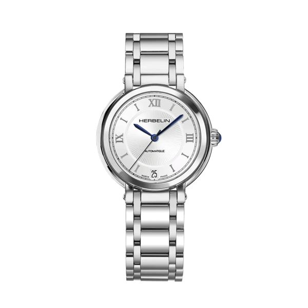 Herbelin Galet Automatic silver dial steel bracelet 33,5 mm