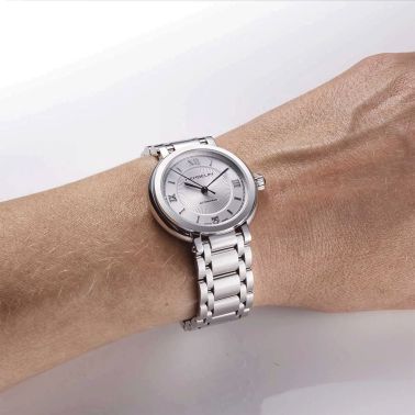 Montre Herbelin Galet Automatique cadran argenté bracelet acier 33,5 mm