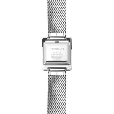Montre Herbelin V Avenue quartz cadran nacre chiffres arabes bracelet acier milanais 25,5 x 19 mm