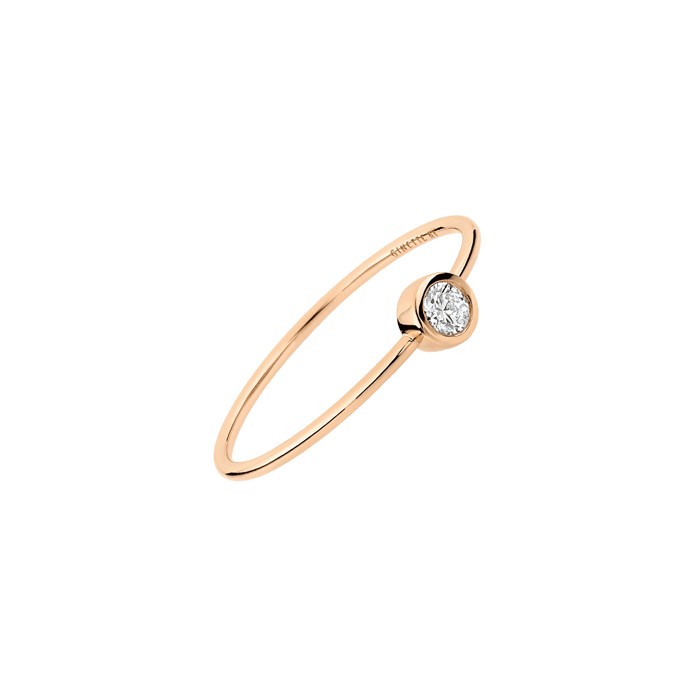Bague Ginette NY Lonely Diamonds moyen mod le or rose diamant Lepage