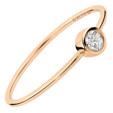Bague Ginette NY Lonely Diamonds médium en or rose