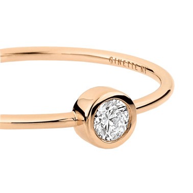 Bague Ginette NY Lonely Diamonds médium en or rose
