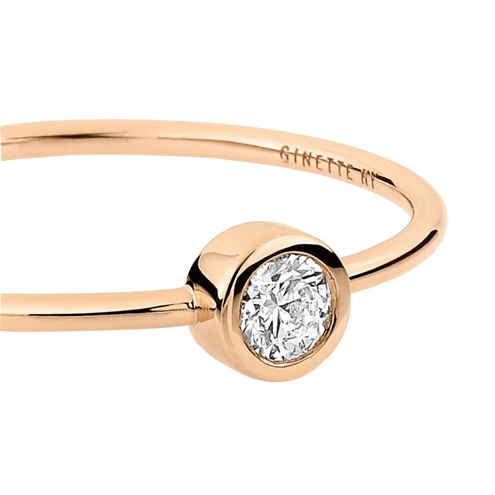 Bague Ginette NY Lonely Diamonds médium en or rose