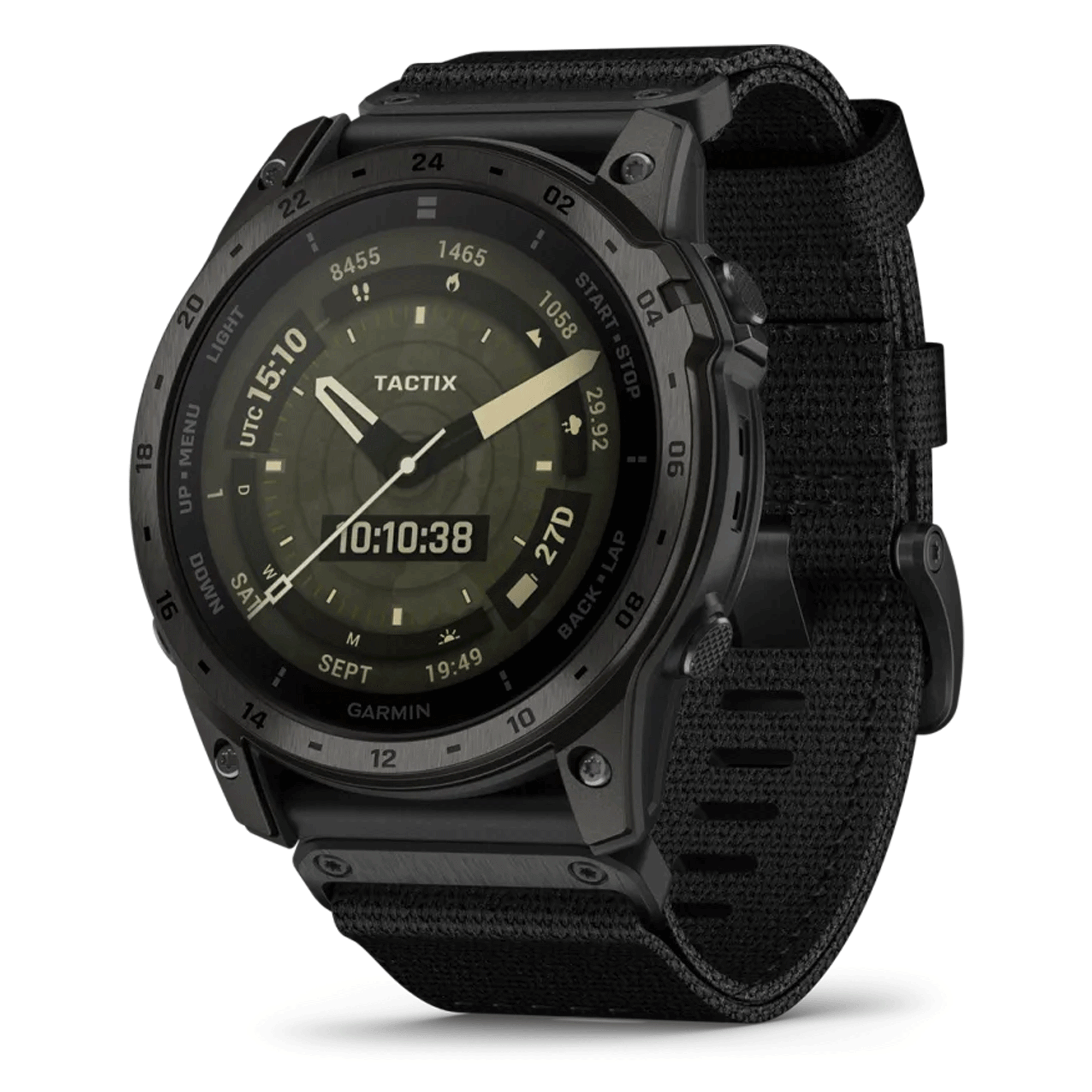 Garmin Tactix 7 AMOLED Edition watch with black nylon and silicone strap 51 mm