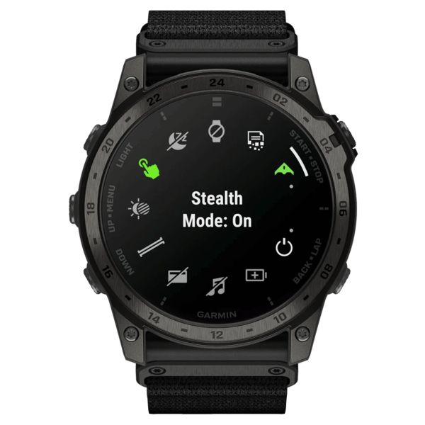 Garmin Tactix 7 AMOLED Edition watch with black nylon and silicone strap 51 mm