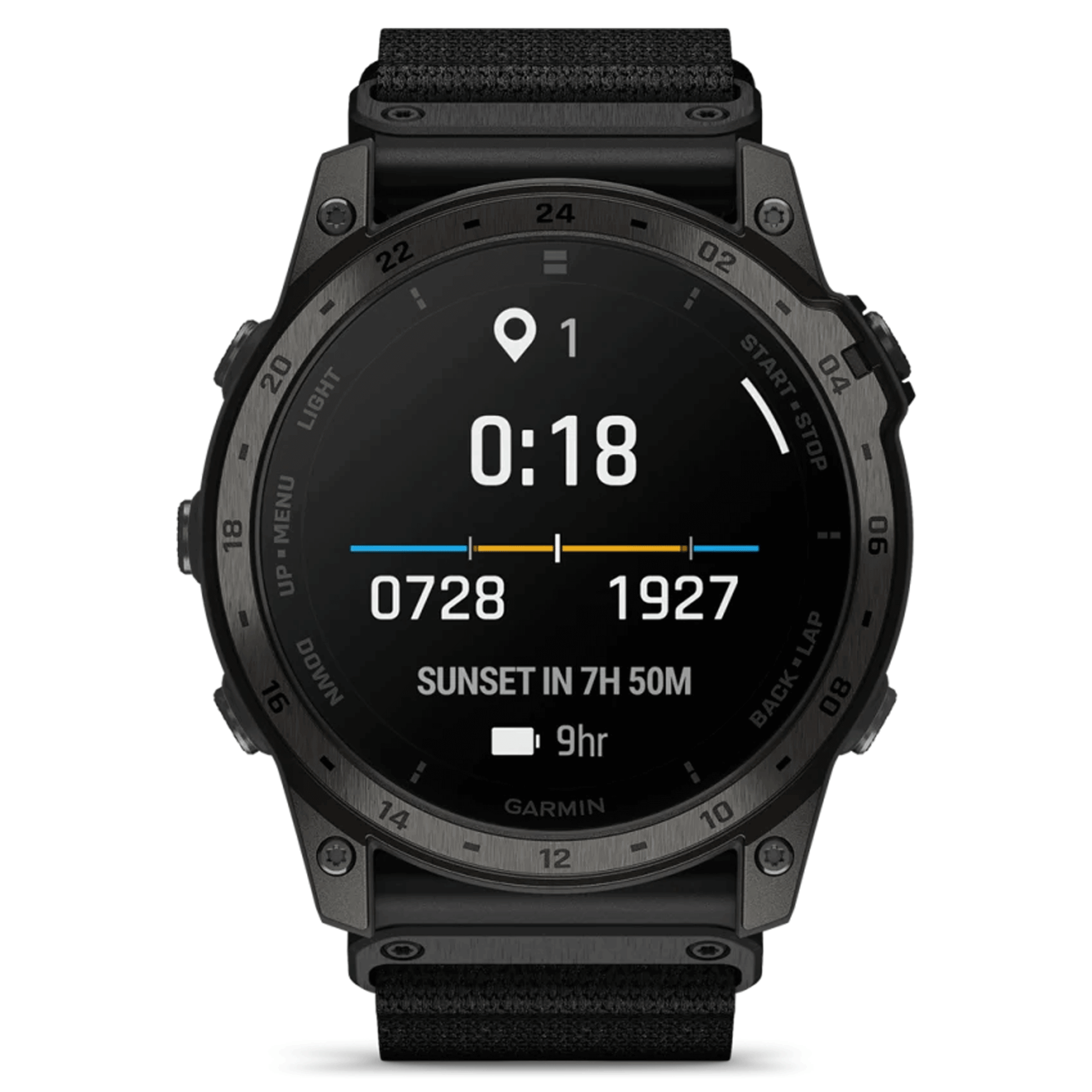 Garmin Tactix 7 AMOLED Edition watch with black nylon and silicone strap 51 mm