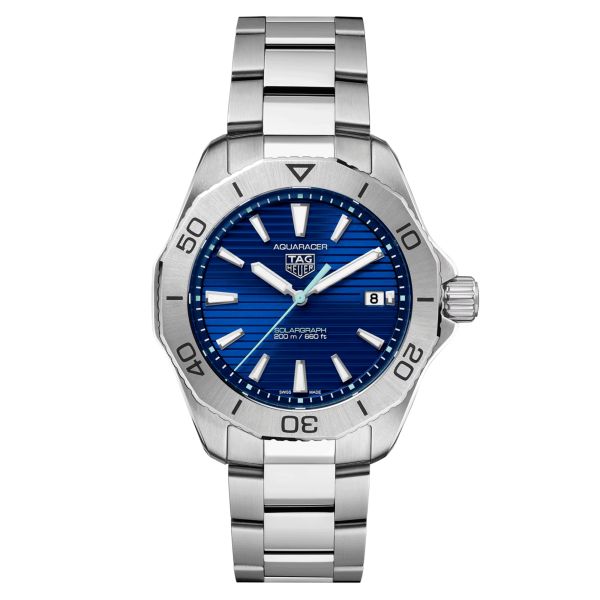 Montre TAG Heuer Aquaracer Professional 200 Solargraph quartz cadran bleu bracelet acier 40 mm WBP1113.BA0000