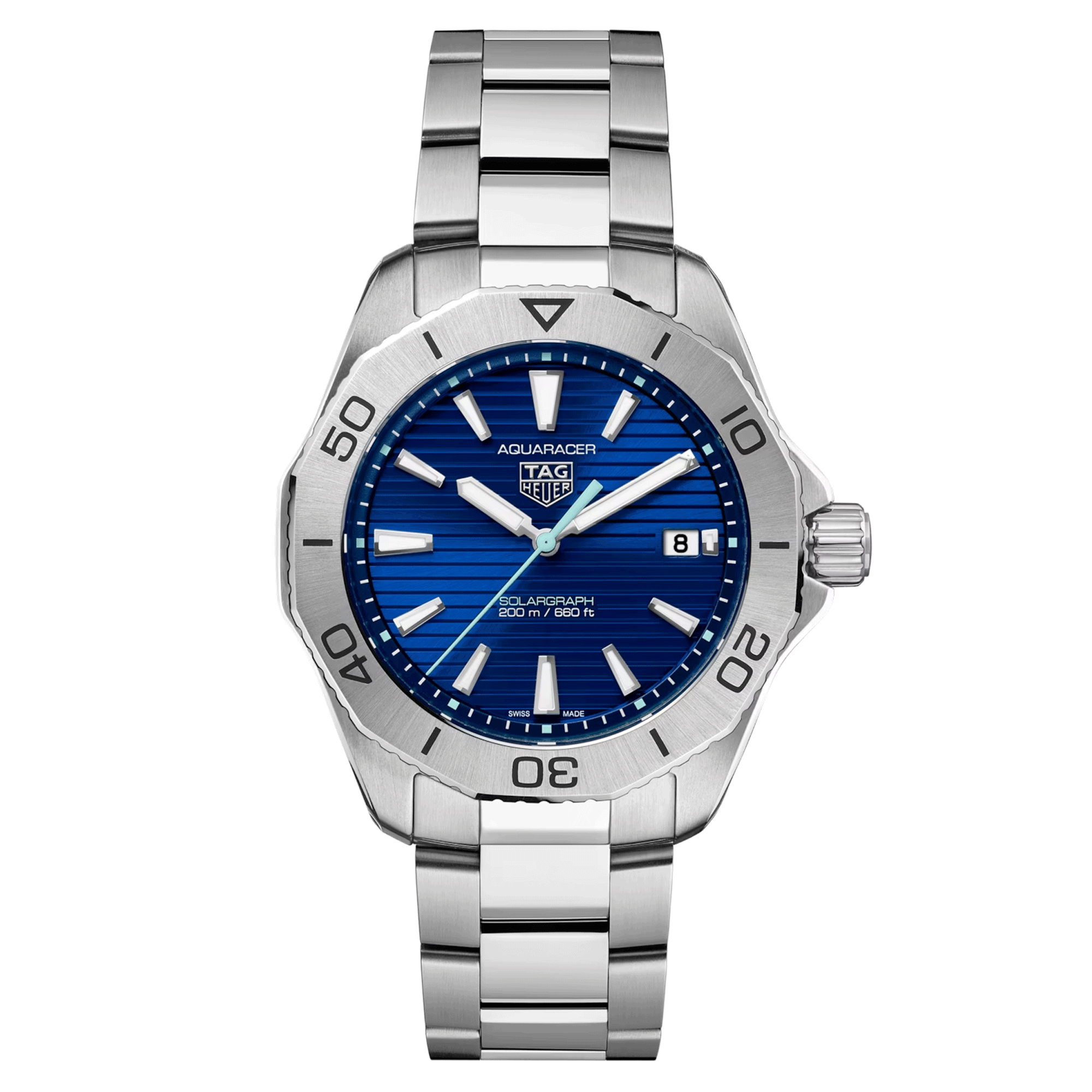 Montre TAG Heuer Aquaracer Professional 200 Solargraph quartz cadran bleu bracelet acier 40 mm WBP1113.BA0000