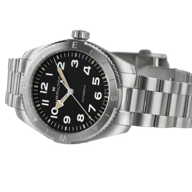 Hamilton Khaki Field Expedition automatic watch black dial steel bracelet 41 mm