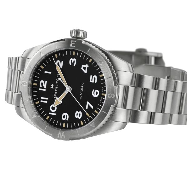 Hamilton Khaki Field Expedition automatic watch black dial steel bracelet 41 mm
