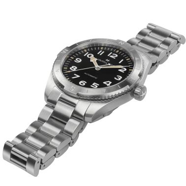 Hamilton Khaki Field Expedition automatic watch black dial steel bracelet 41 mm